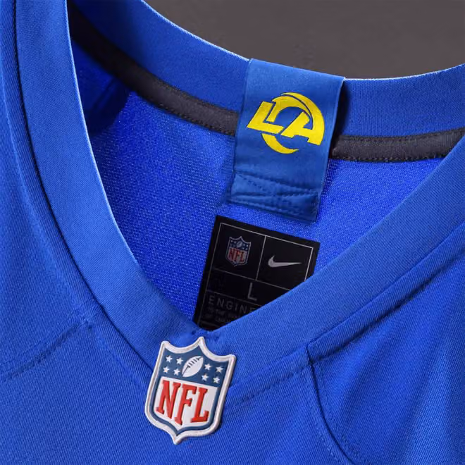 Puka Nacua #12 Los Angeles Rams 2026 Game NFL Jersey Blue view 7