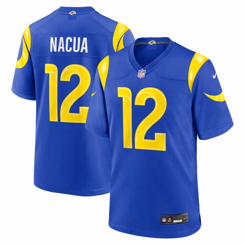 Puka Nacua #12 Los Angeles Rams 2026 Game NFL Jersey Blue view 1