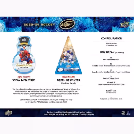 2023/24 Upper Deck Ice Hockey NHL Hobby Box view 5
