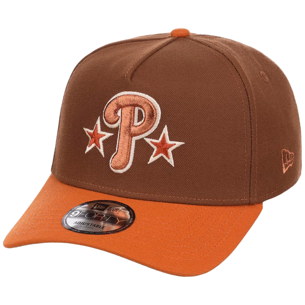 Philadelphia Phillies MLB Copper Harvest New Era 9FORTY A-Frame detail view