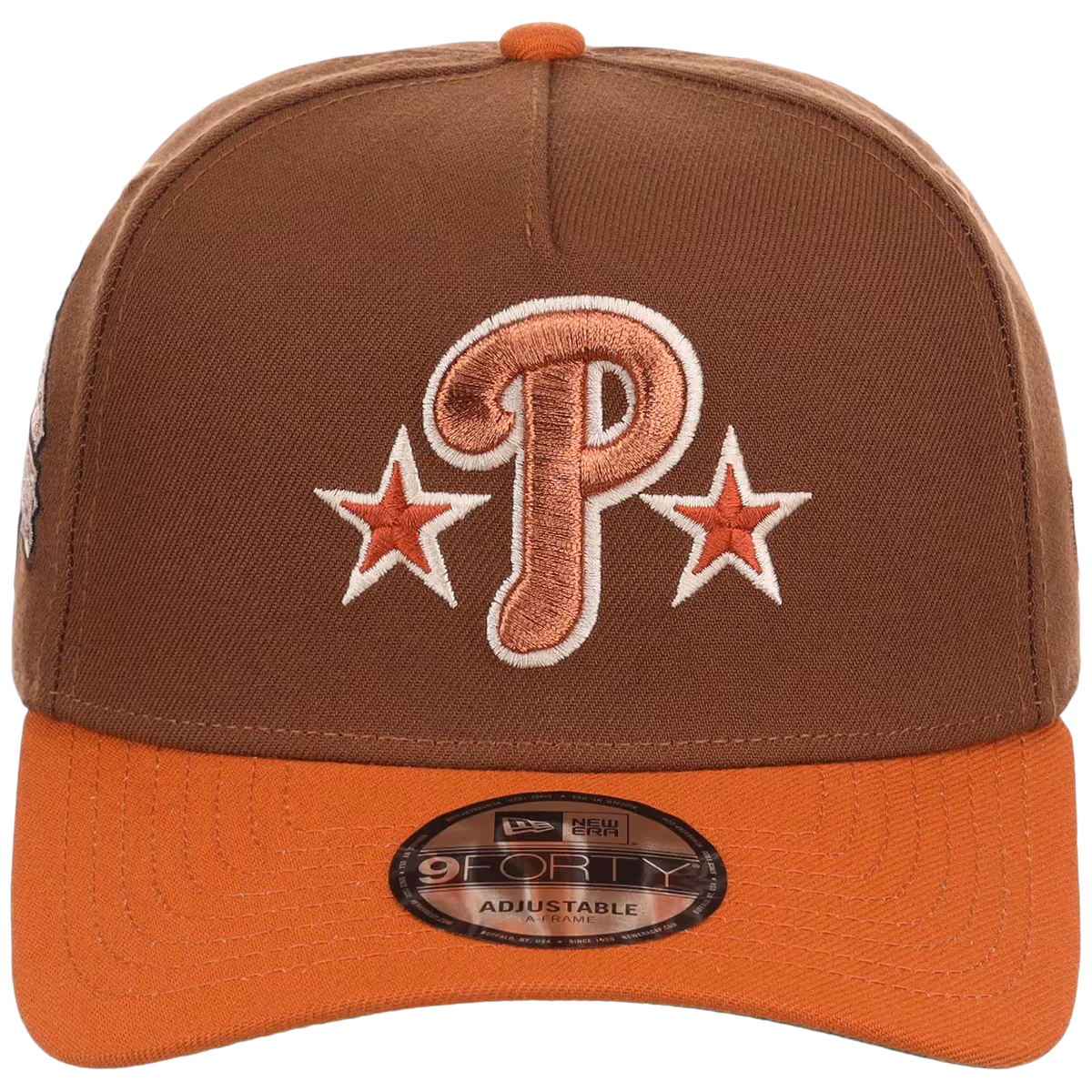 Philadelphia Phillies MLB Copper Harvest New Era 9FORTY A-Frame detail view
