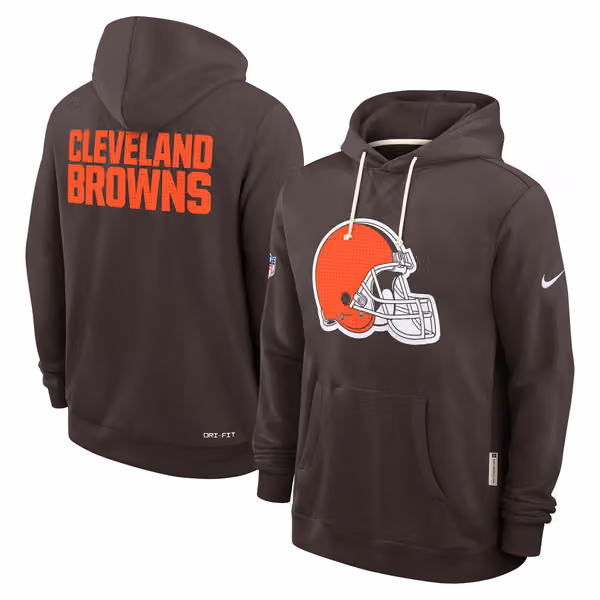 Cleveland Browns 2025 NFL Sideline Nike Standard Issue Hoodie Brown view 1