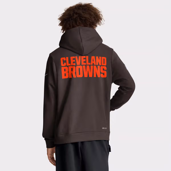 Cleveland Browns 2025 NFL Sideline Nike Standard Issue Hoodie Brown view 3