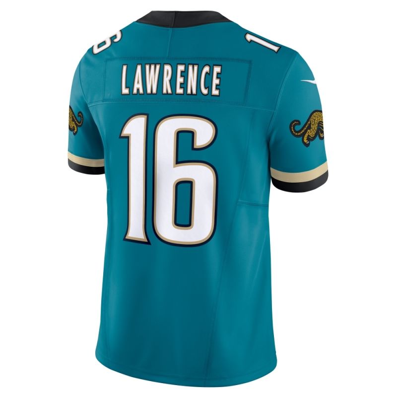 Trevor Lawrence #16 Jacksonville Jaguars Classic Nike Vapor F.U.S.E. Limited NFL Jersey Teal view 2