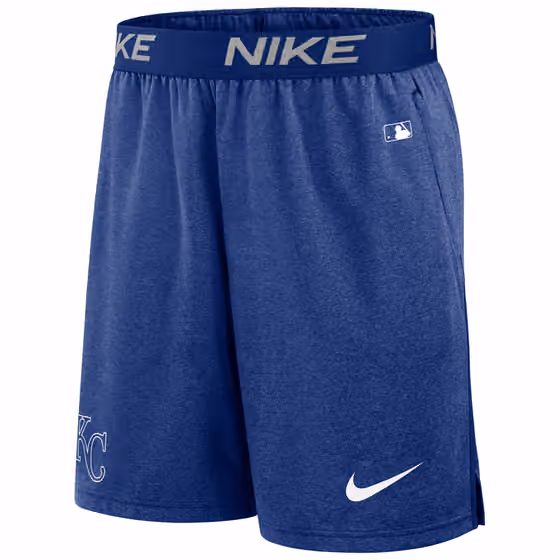 Kansas City Royals 2024 MLB Authentic Practice Nike Dri-FIT Shorts Blue view 1
