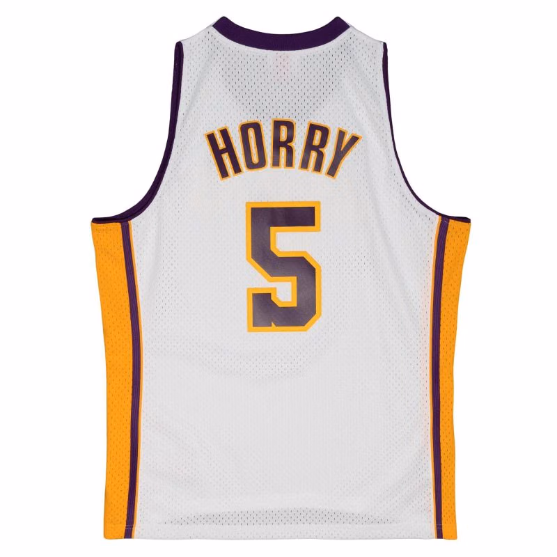 Robert Horry #5 Los Angeles Lakers 2002-03 Mitchell & Ness Swingman NBA Jersey White view 2