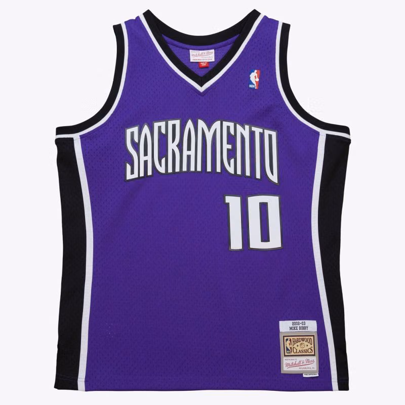 Mike Bibby #10 Sacramento Kings 2002-03 Mitchell & Ness Swingman NBA Jersey Purple view 1