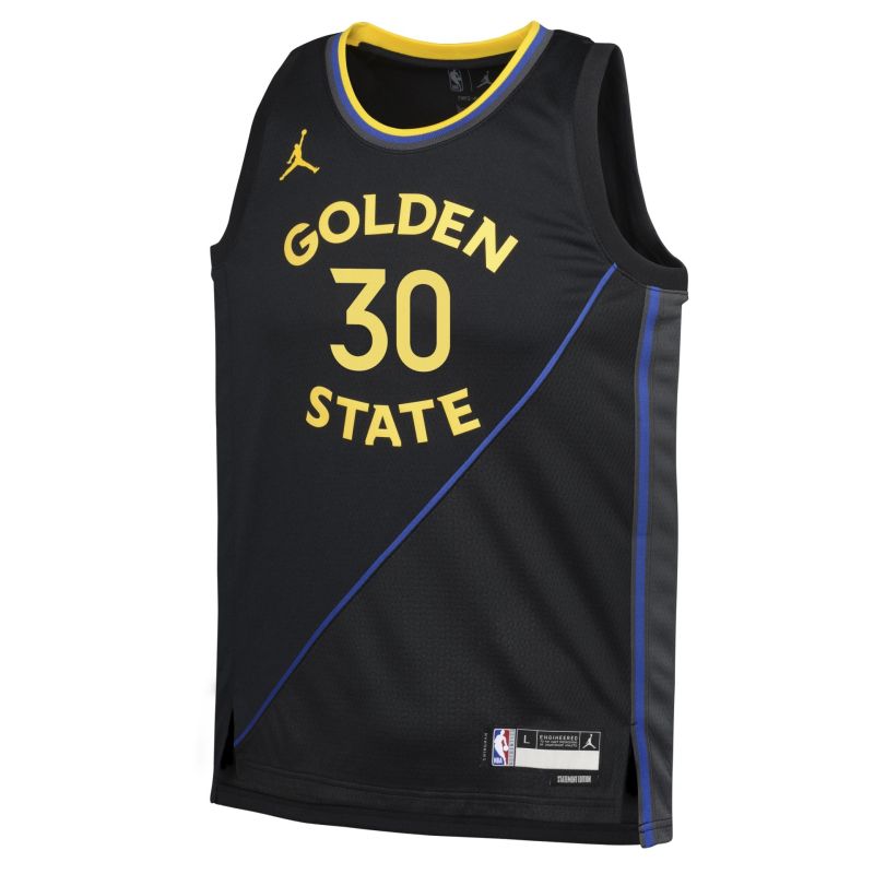 Stephen Curry #30 Golden State Warriors Statement Swingman NBA Jersey Black (YOUTH) view 2
