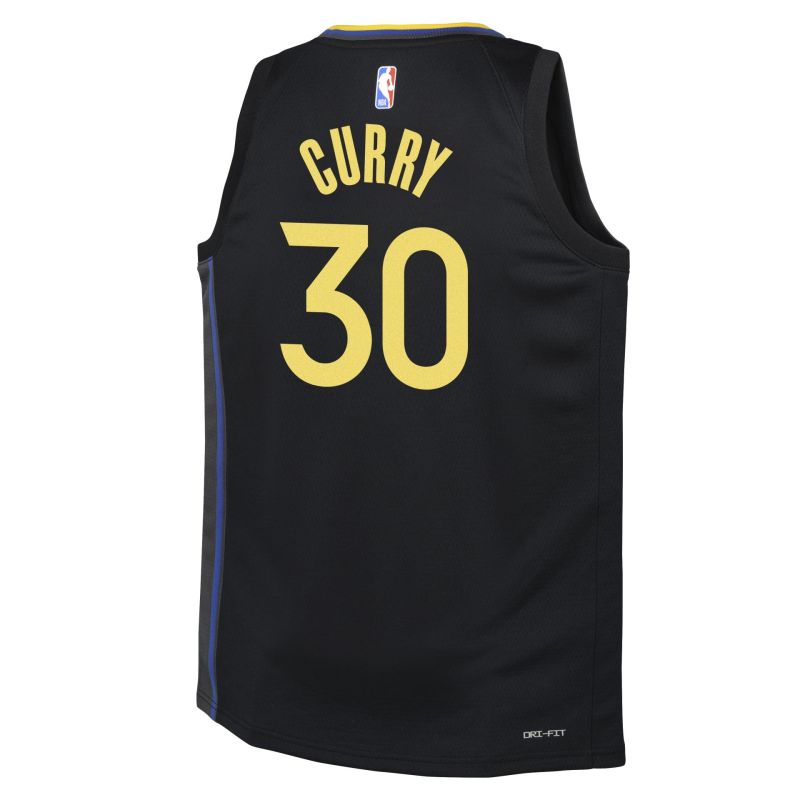 Stephen Curry #30 Golden State Warriors Statement Swingman NBA Jersey Black (YOUTH) view 3