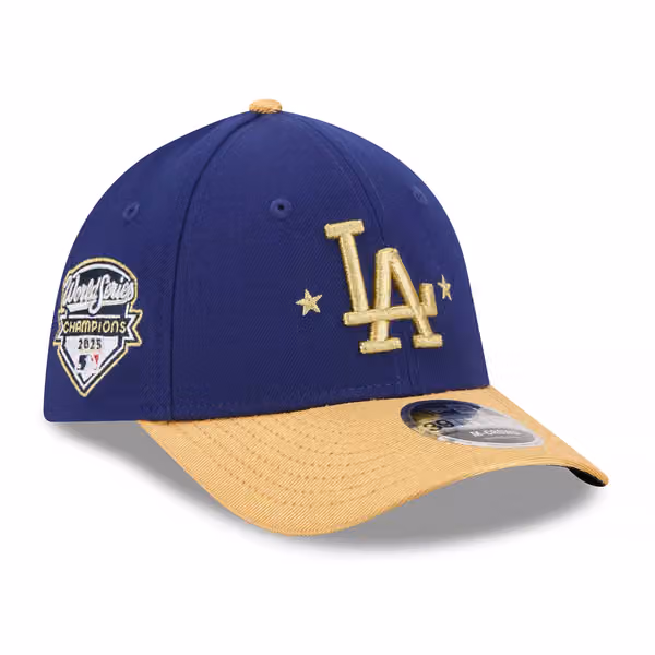 Los Angeles Dodgers Gold 2025 World Series Champions 39THIRTY Flex Cap Cap product photo