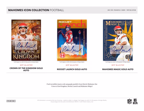2025 Panini Mahomes Icon Collection Football NFL Blaster Box view 3