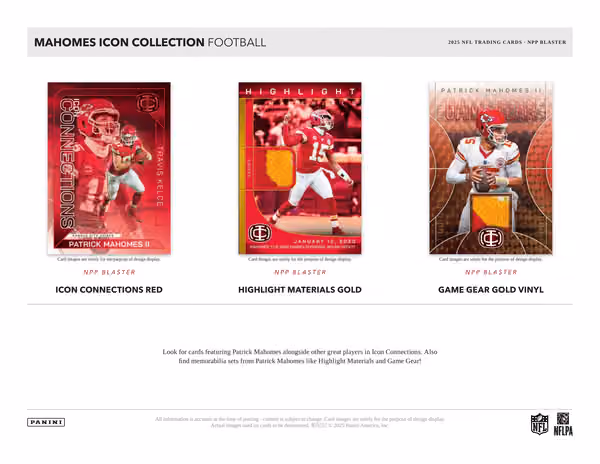 2025 Panini Mahomes Icon Collection Football NFL Blaster Box view 4
