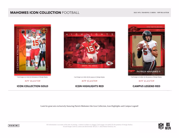 2025 Panini Mahomes Icon Collection Football NFL Blaster Box view 2