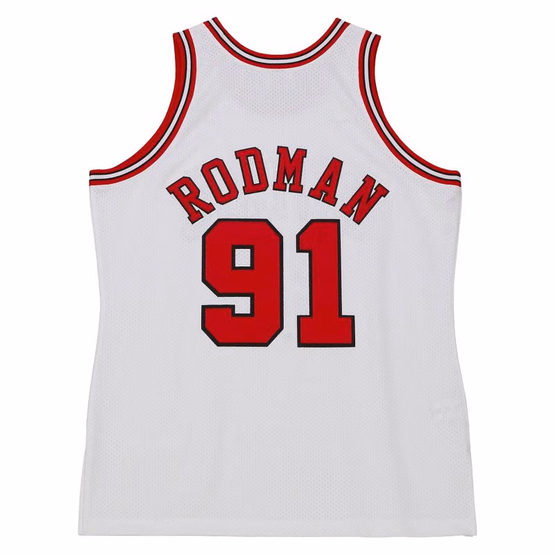 Dennis Rodman #91 Chicago Bulls 1997-98 Authentic NBA Jersey White view 2