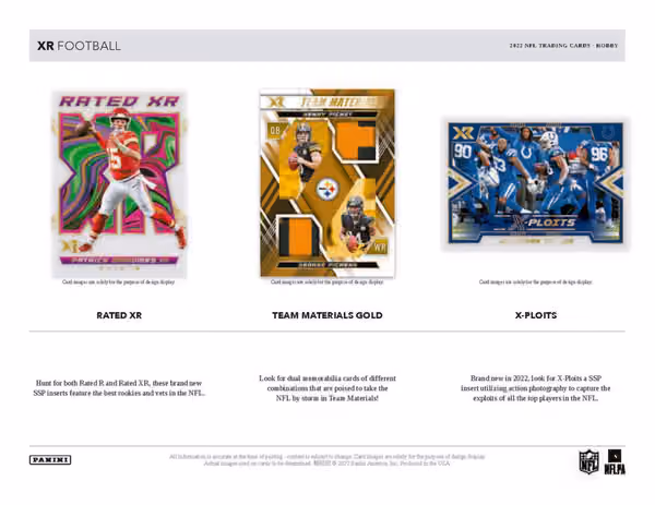 2022 Panini XR Football NFL Hobby Box view 4