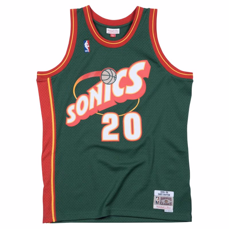 Gary Payton #20 Seattle SuperSonics 1995-96 Mitchell & Ness Swingman NBA Jersey view 1
