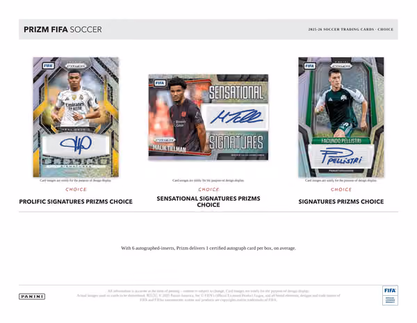 2025/26 Panini Prizm FIFA Fußball Choice Hobby Box view 4