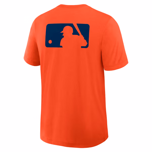 Houston Astros Early Work 2025 MLB Authentic Nike Tri-Blend T-Shirt Orange view 3