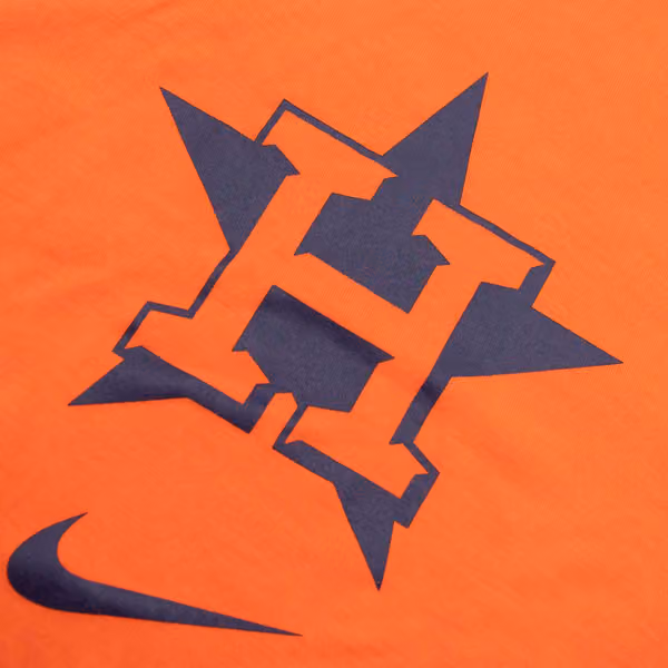 Houston Astros Early Work 2025 MLB Authentic Nike Tri-Blend T-Shirt Orange view 4