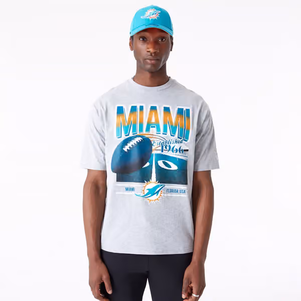 Miami Dolphins Field Graphic New Era Oversized NFL T-Shirt view 1