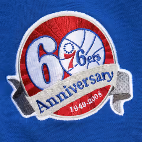 Philadelphia 76ers Mitchell & Ness All Over 4.0 Crew NBA Pullover Gray view 4