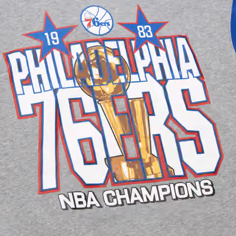 Philadelphia 76ers Mitchell & Ness All Over 4.0 Crew NBA Pullover Gray view 3