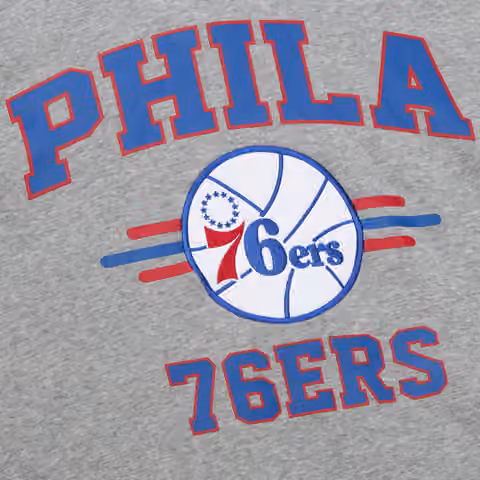 Philadelphia 76ers Mitchell & Ness All Over 4.0 Crew NBA Pullover Gray view 5