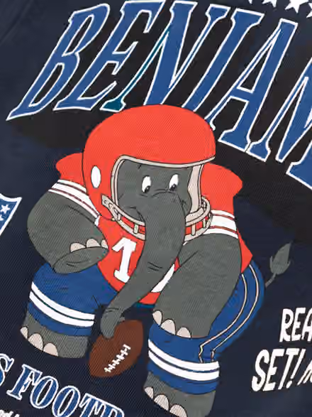 Benjamin als Footballer L&L '96 Crew Box NFL Sweater Navy (KIDS) view 3