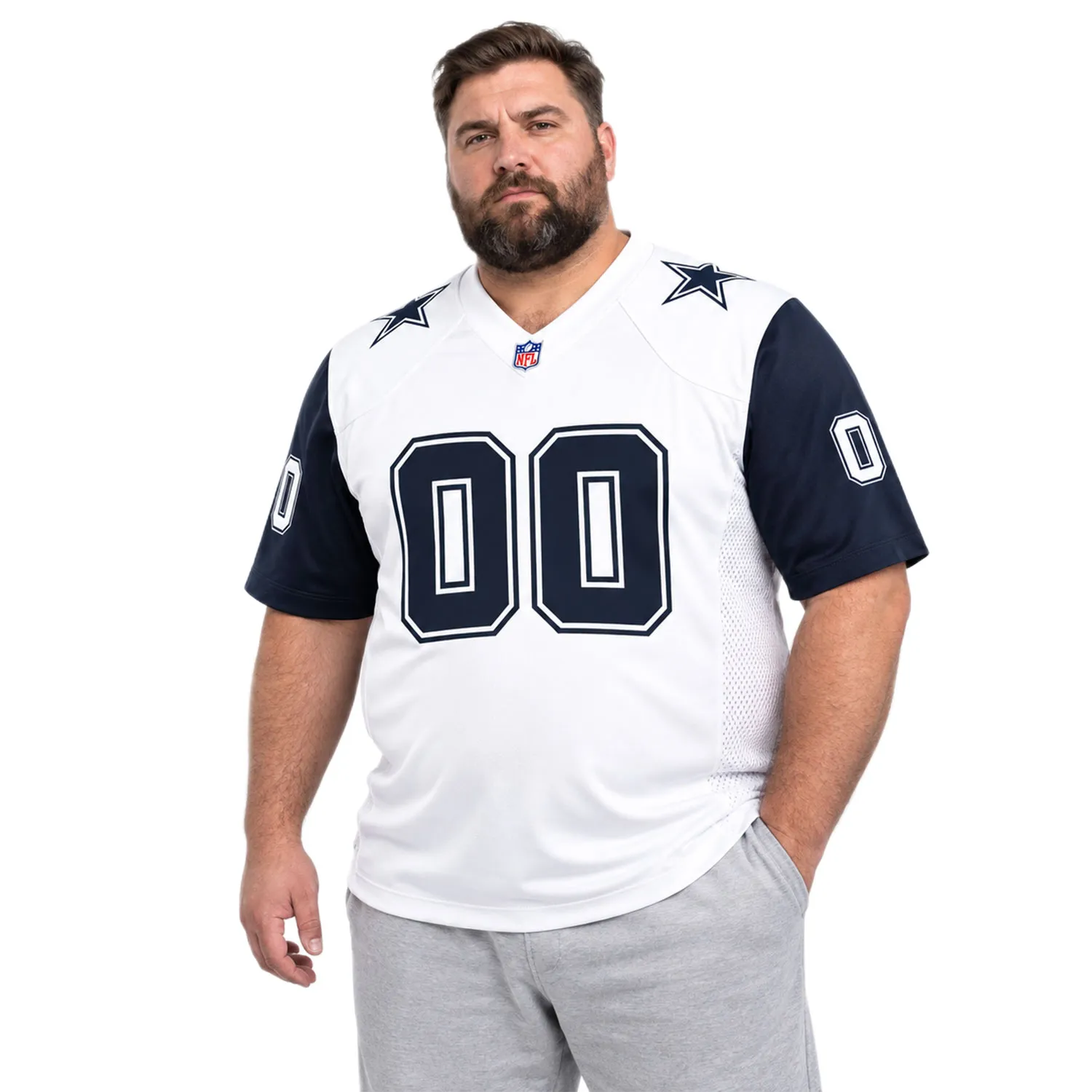 Dallas Cowboys White Jersey 2026 Custom Name and Number Bold Style