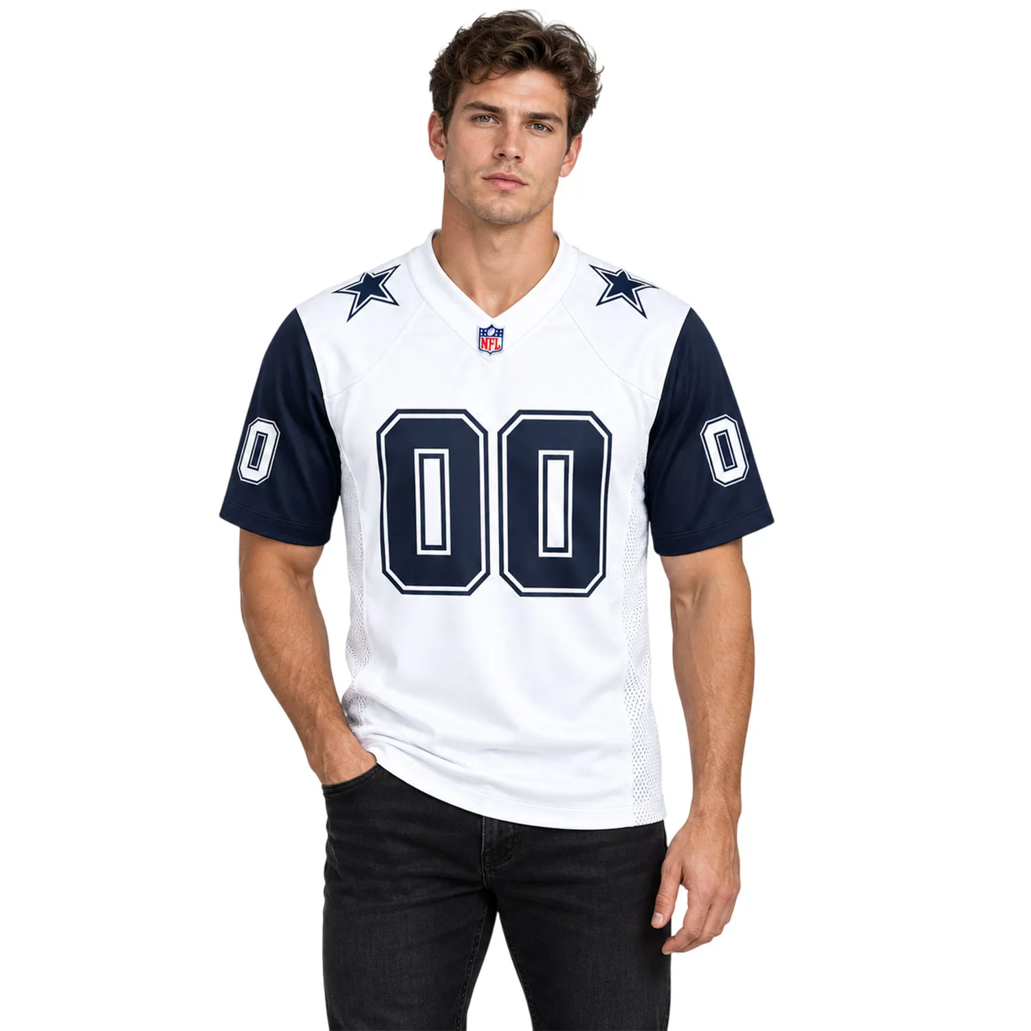Dallas Cowboys White Jersey 2026 Custom Name and Number Bold Style