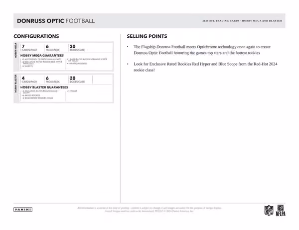 2024 Panini Donruss Optic NFL Football Mega Box view 4