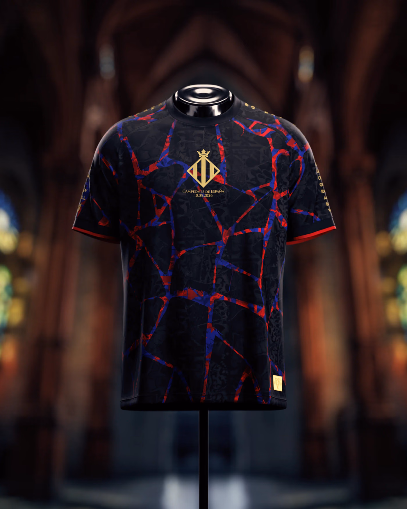 Jersevo Custom Personalized Barcelona 2026 Spanish Champions Jersey - Black front view