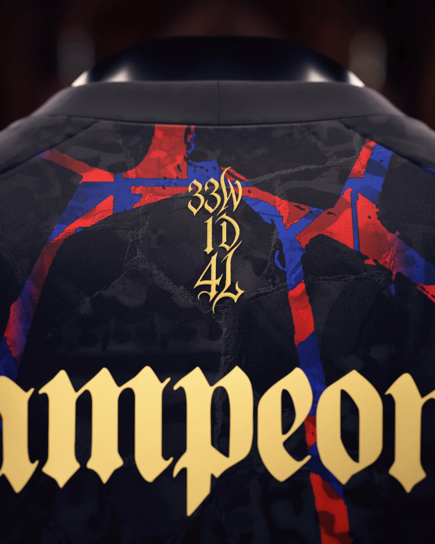 Jersevo Custom Personalized Barcelona 2026 Spanish Champions Jersey - Black detail view 7