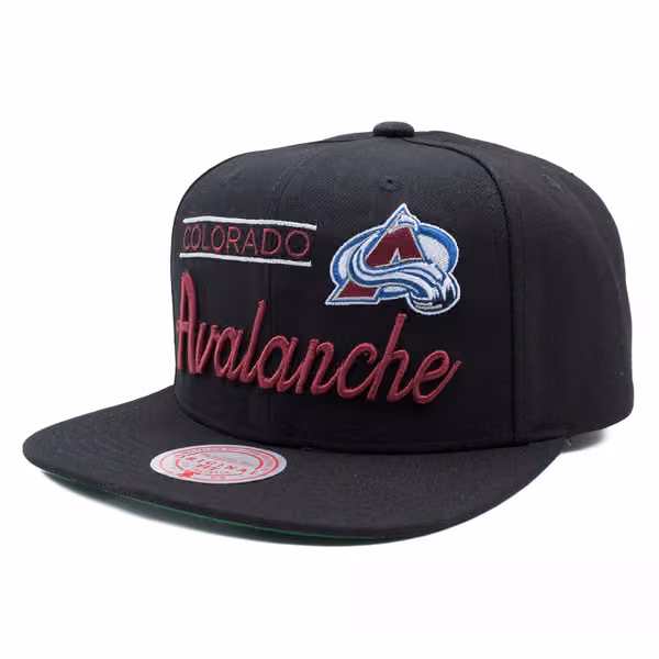 Colorado Avalanche Retro Lock Up Mitchell & Ness Snapback NHL Cap Black product photo