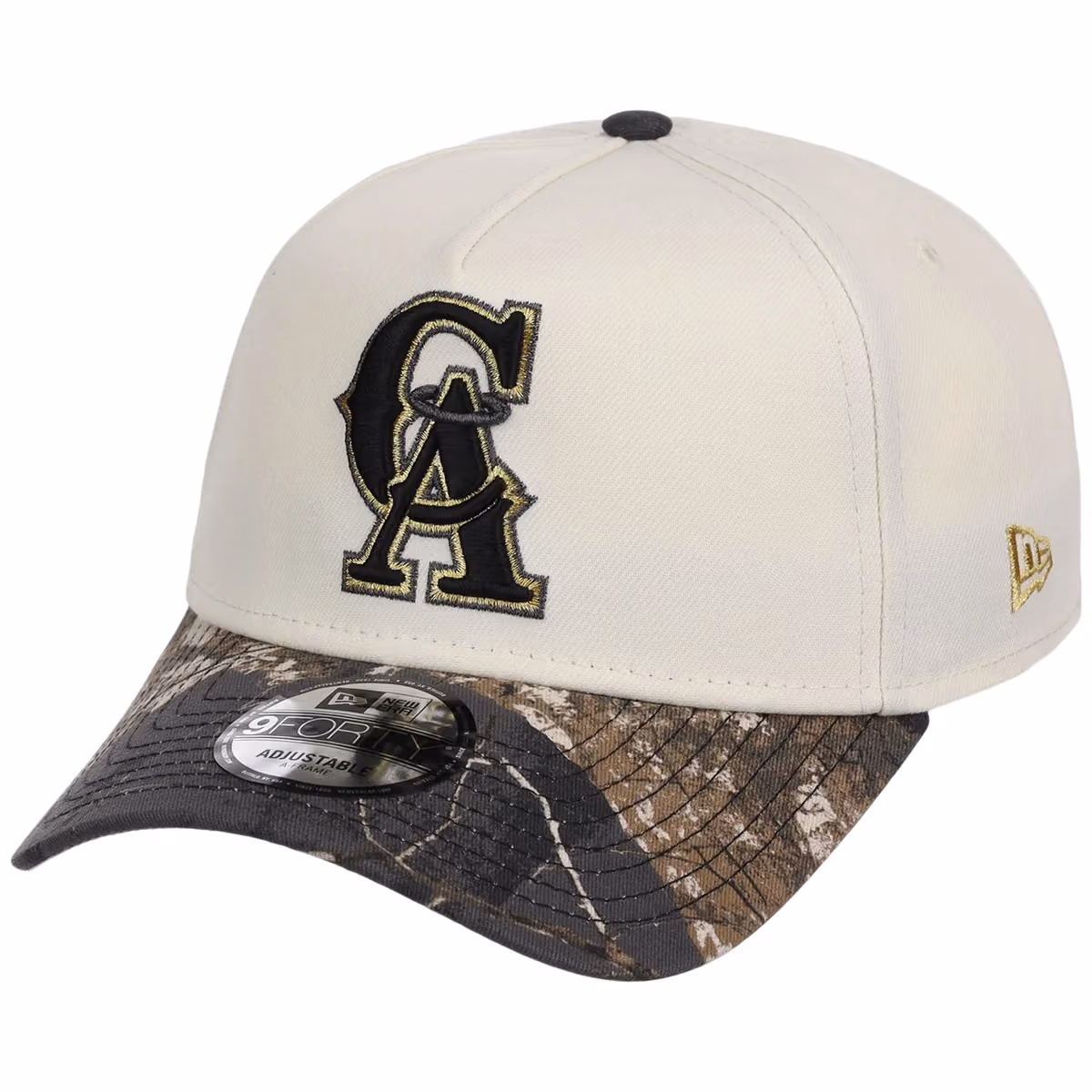 Anaheim Angels MLB Black Realtree Chrome New Era 9FORTY detail view