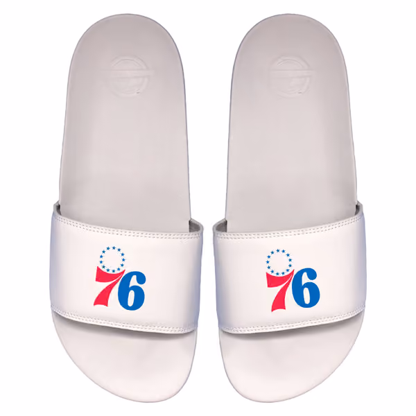 Philadelphia 76ers Primary Logo ISlide NBA Gel Slides White view 1