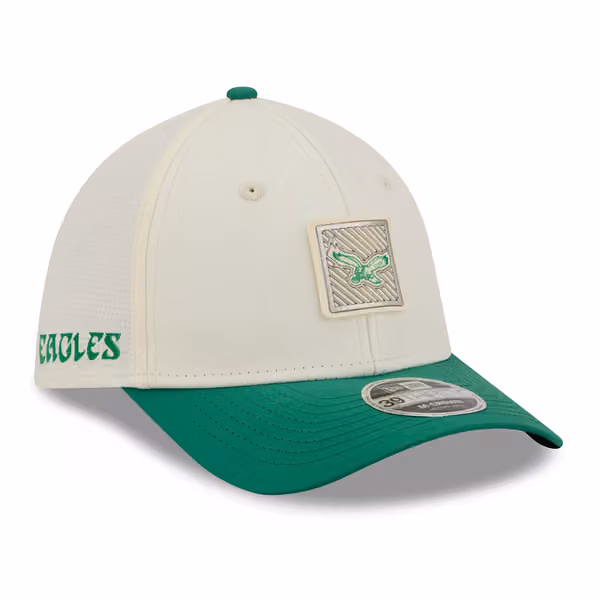 Philadelphia Eagles Historic Logo 2026 NFL Training Camp 39THIRTY Flex Cap Cream/Green product photo