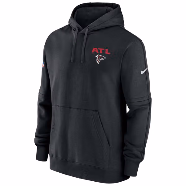 Atlanta Falcons 2023 NFL Sideline Nike Club Hoodie Black view 2