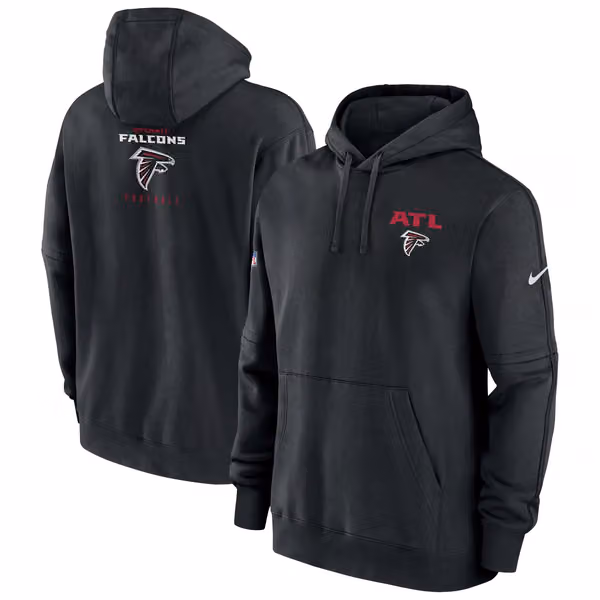 Atlanta Falcons 2023 NFL Sideline Nike Club Hoodie Black view 1