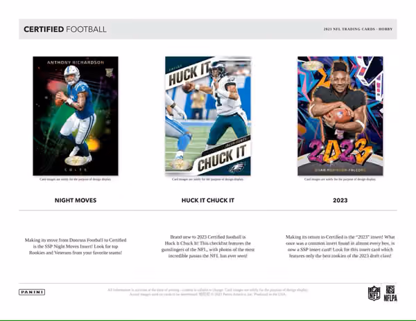 2023 Panini Certified NFL Football Hobby Box view 3