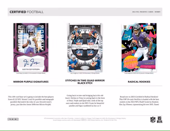 2023 Panini Certified NFL Football Hobby Box view 4