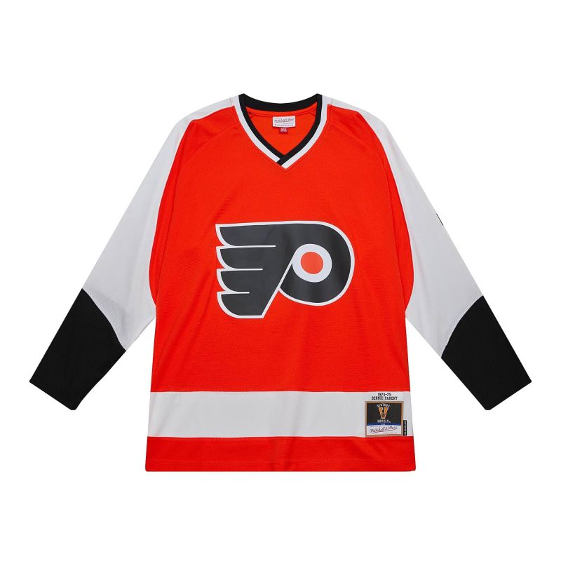 Bernie Parent #1 Philadelphia Flyers 1974-75 Mitchell & Ness NHL Jersey view 2