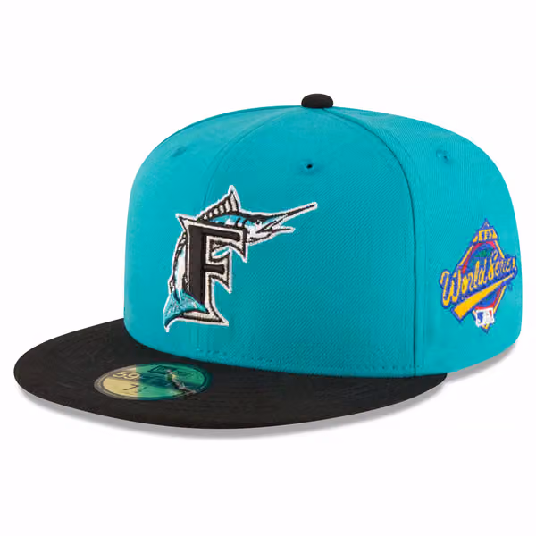 Florida Marlins 1997 World Series Cooperstown 59FIFTY Fitted MLB Cap Teal product photo