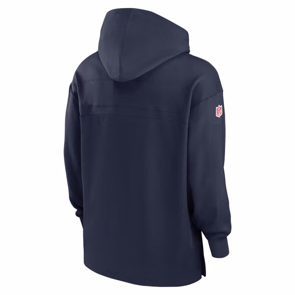 New England Patriots 2024 NFL On-Field Sideline Nike Jersey Hoodie Navy view 2