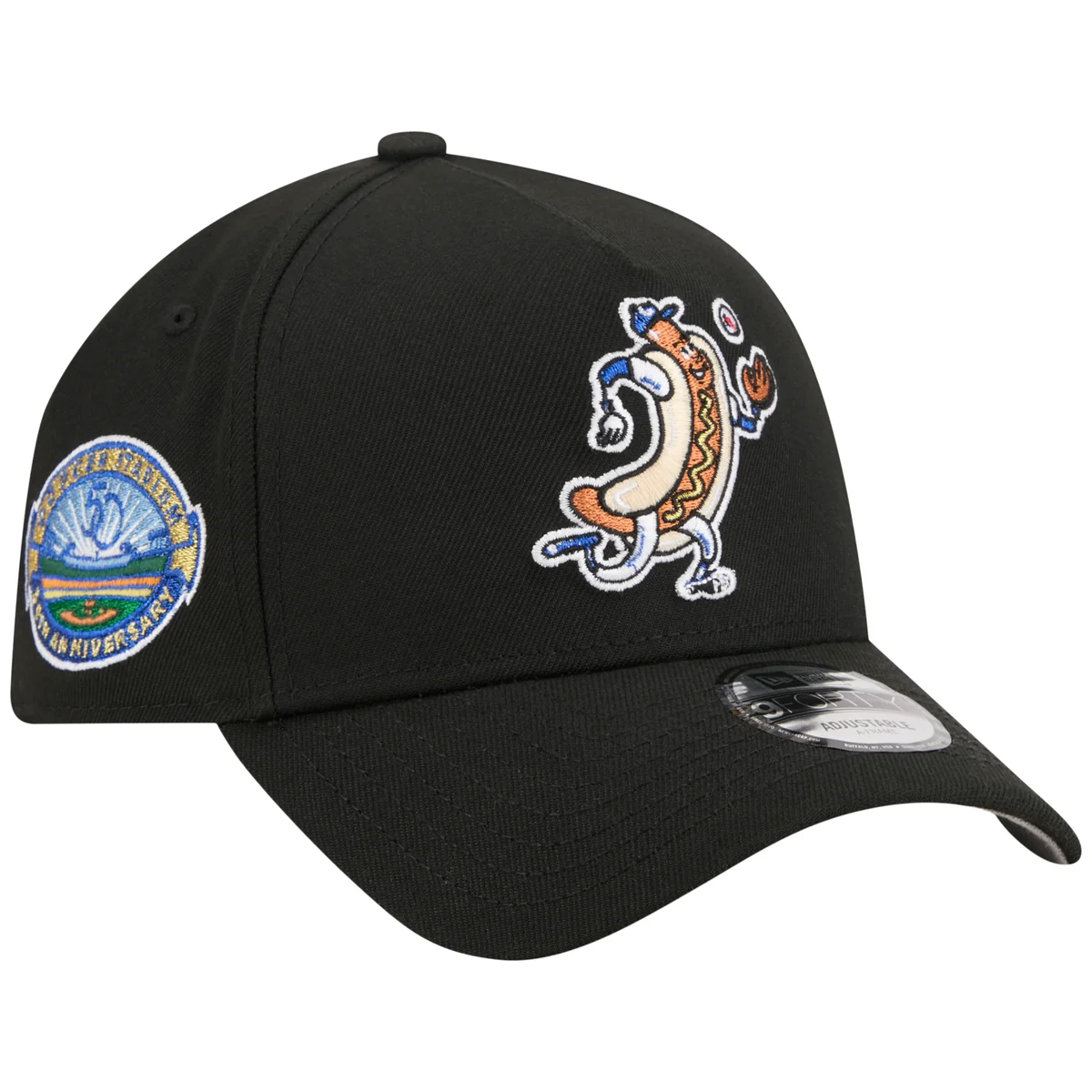 Los Angeles Dodgers Los Angeles Crown the City - Hot Dog - Black/Black New Era 9FORTY front view
