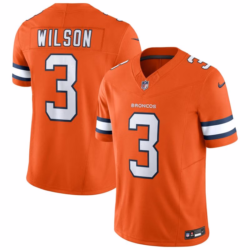 Russell Wilson #3 Denver Broncos Alternate Nike Vapor F.U.S.E. Limited NFL Jersey Orange view 1