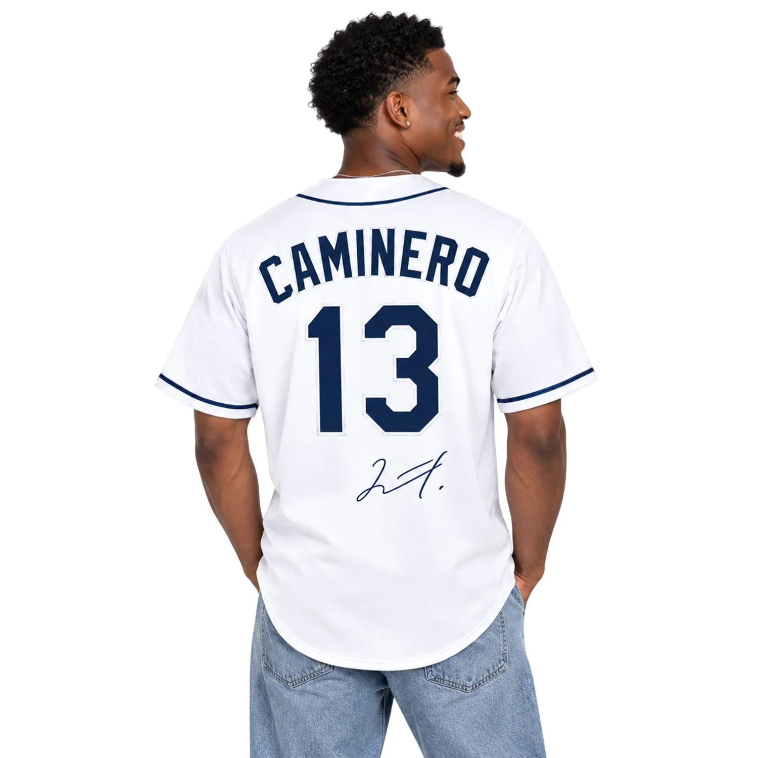 Tampa Bay Rays Home Jersey Junior Caminero Bold