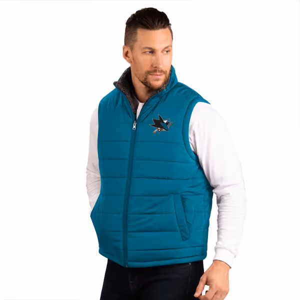 San Jose Sharks G-III NHL Reversible Sherpa Winter Vest view 2