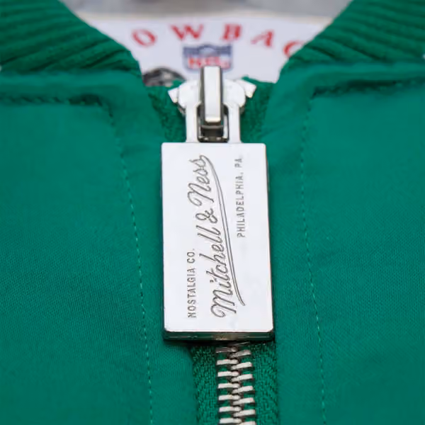 Philadelphia Eagles Throw it Back Heavyweight Satin NFL Jacket Green view 4