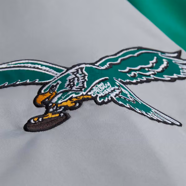 Philadelphia Eagles Throw it Back Heavyweight Satin NFL Jacket Green view 6